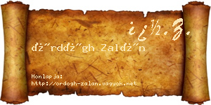 Ördögh Zalán névjegykártya